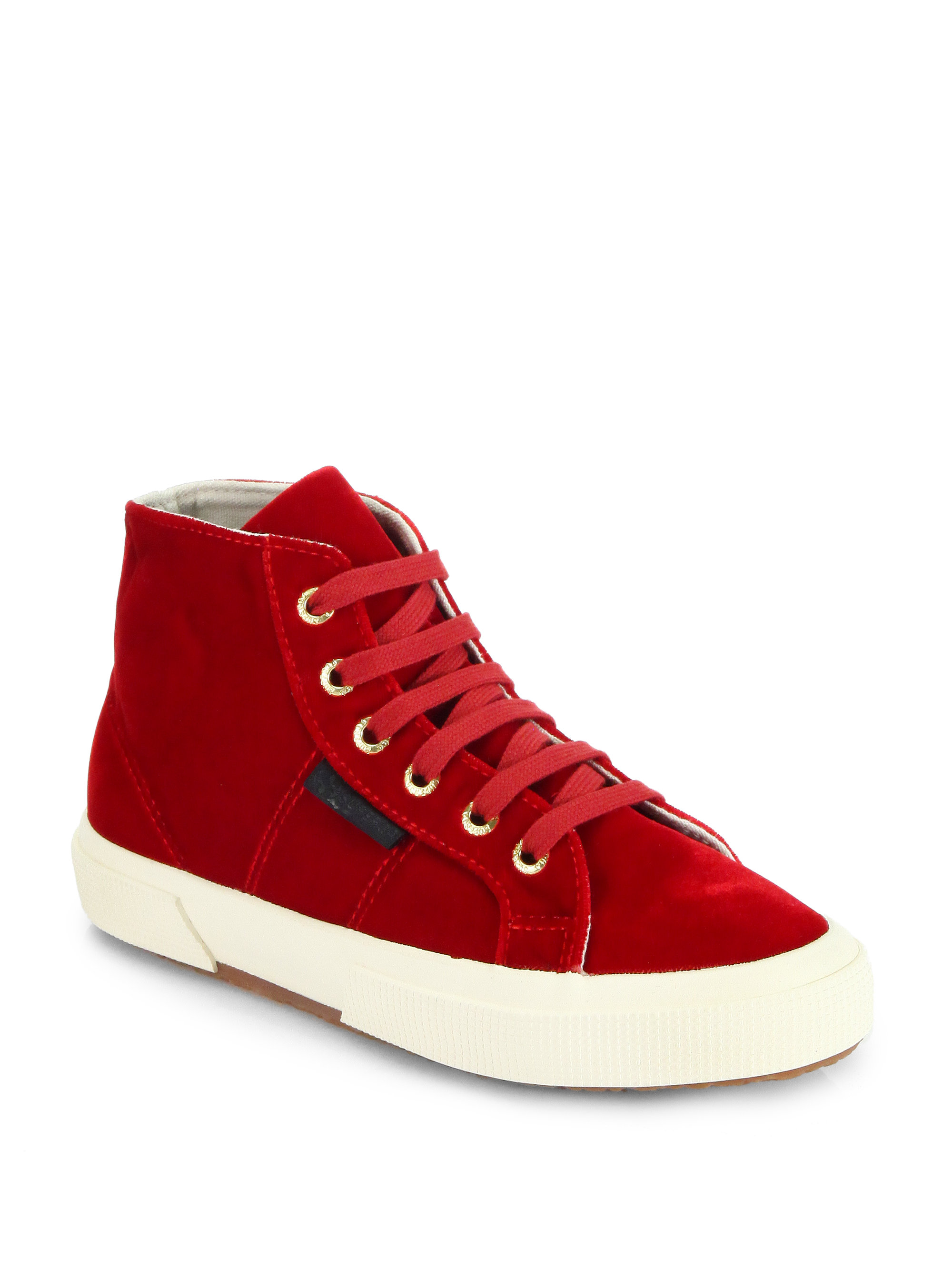 The Row For Superga Velvet Hightop Sneakers in Red (BORDEAUX) | Lyst