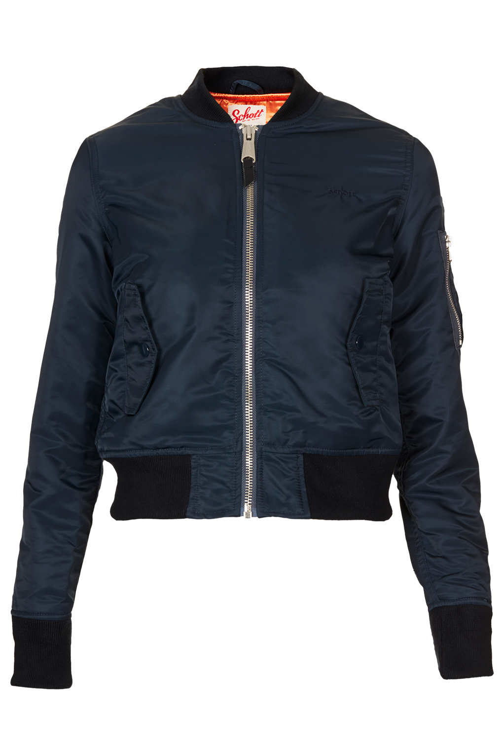TOPSHOP Bomber Jacket By Schott Nyc in Navy Blue (Blue) - Lyst