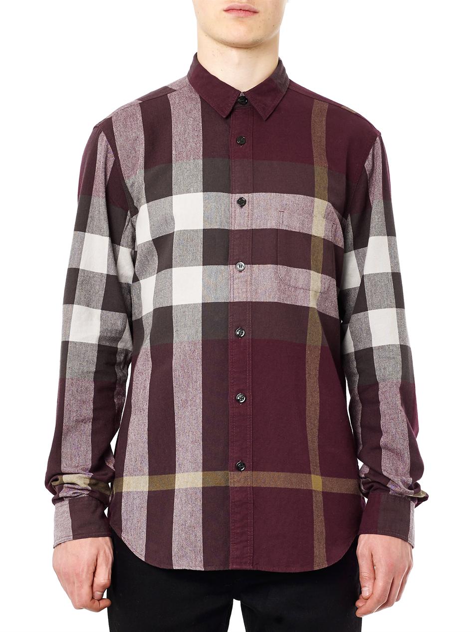 Burberry Brit Adken Check Flannel Shirt in Burgundy (Purple) for ...