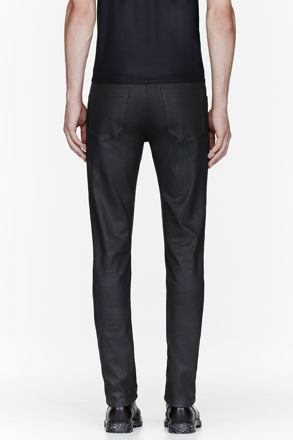 Calvin Klein Black Waxed Denim Serge Jeans for Men | Lyst