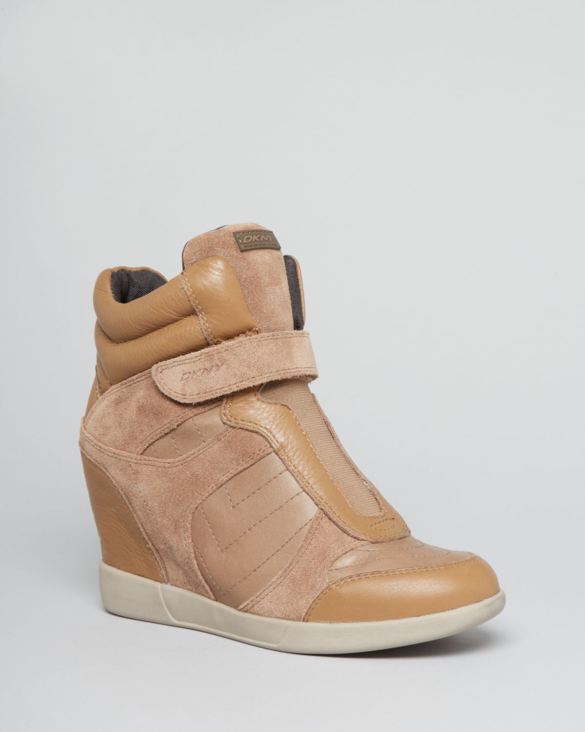 dkny high top wedge sneakers