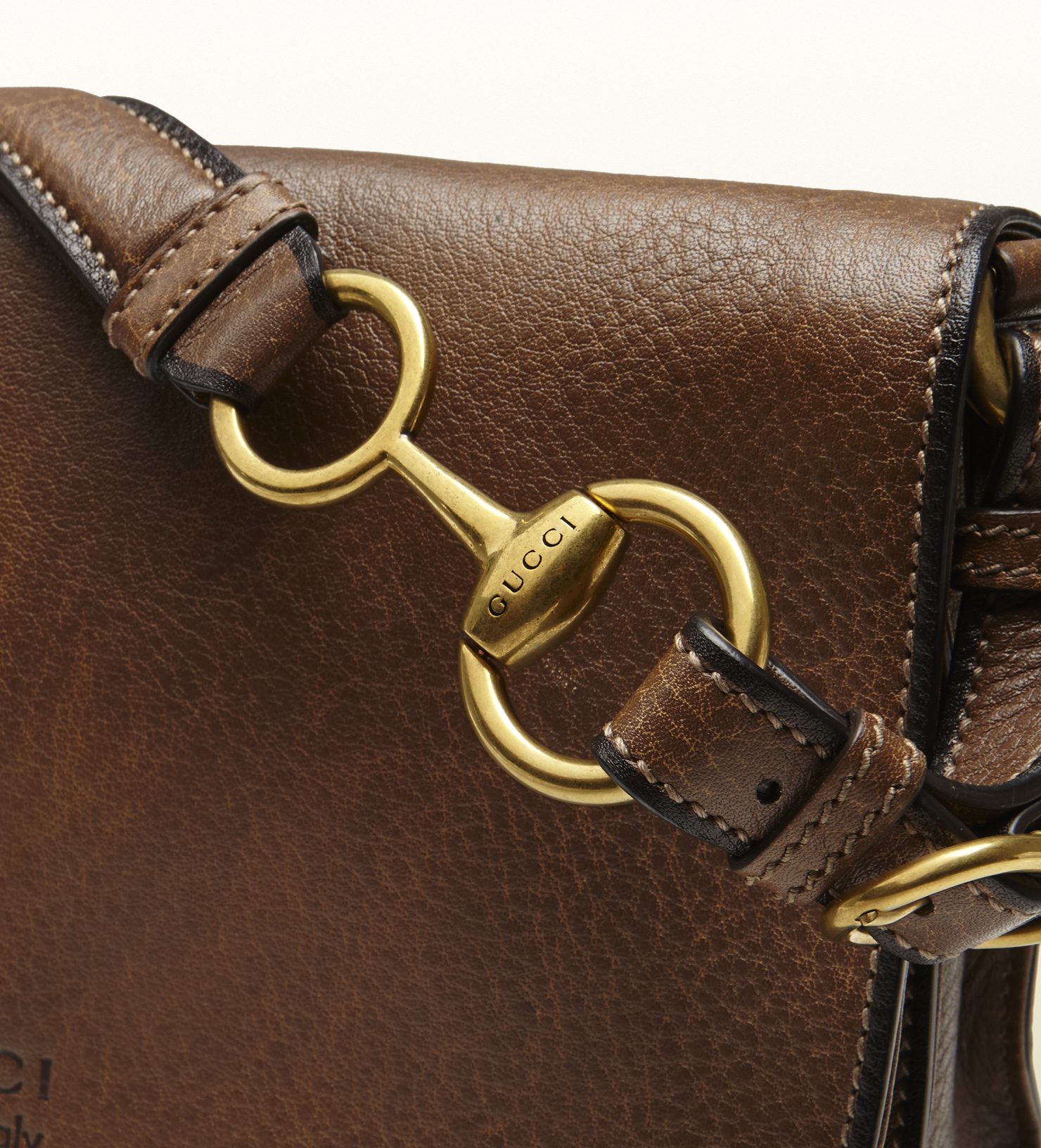 Gucci Harness Leather Shoulder Bag in Brown for Men - Lyst