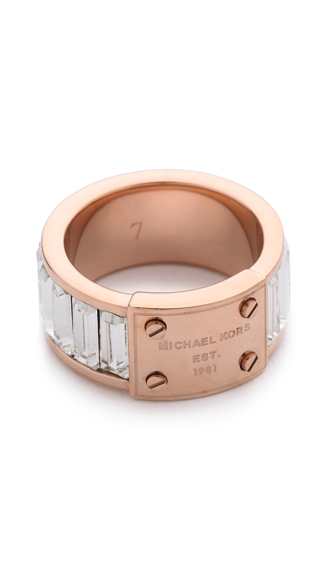 Michael kors logo plate ring sale