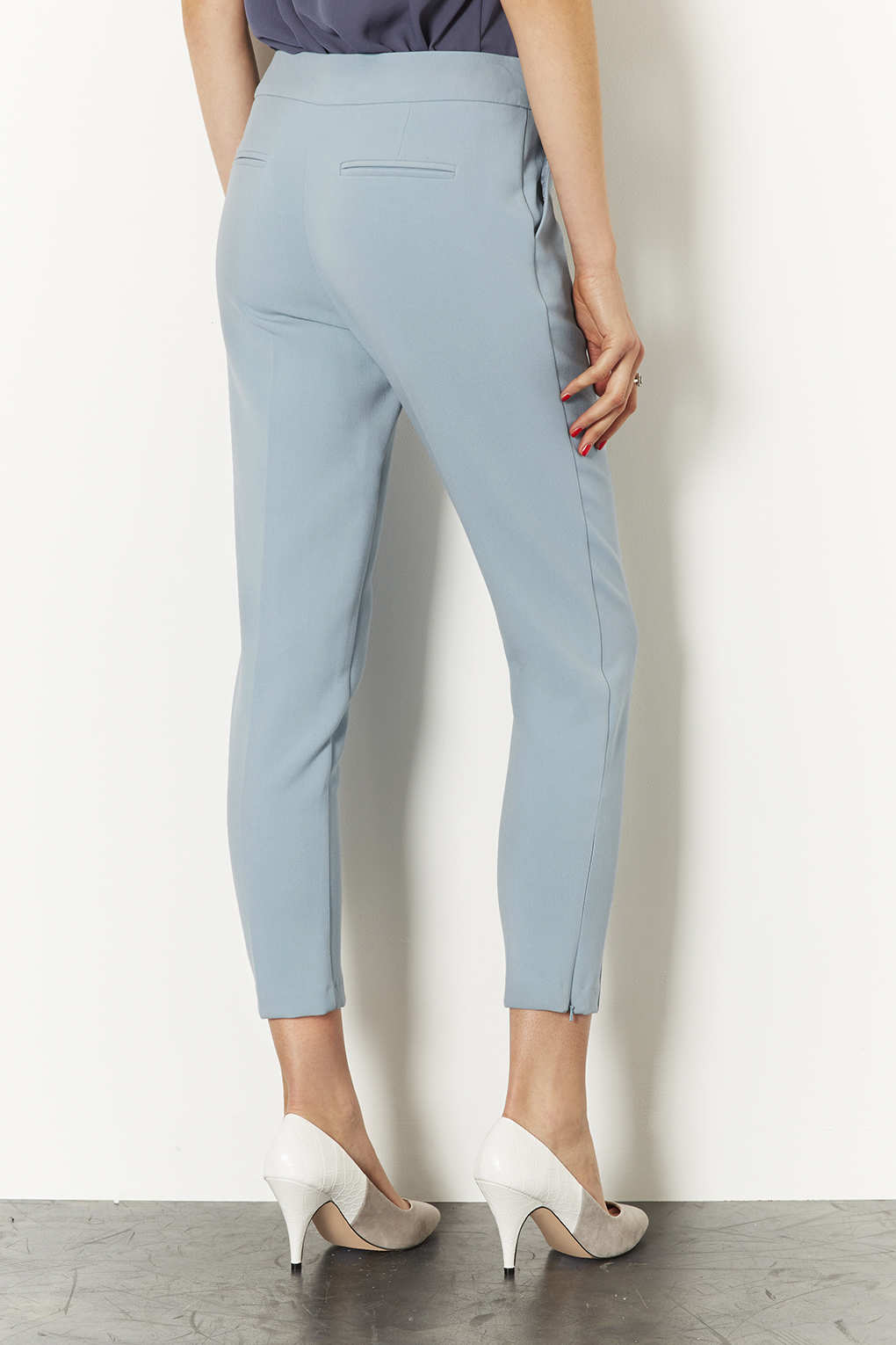 blue cigarette pants