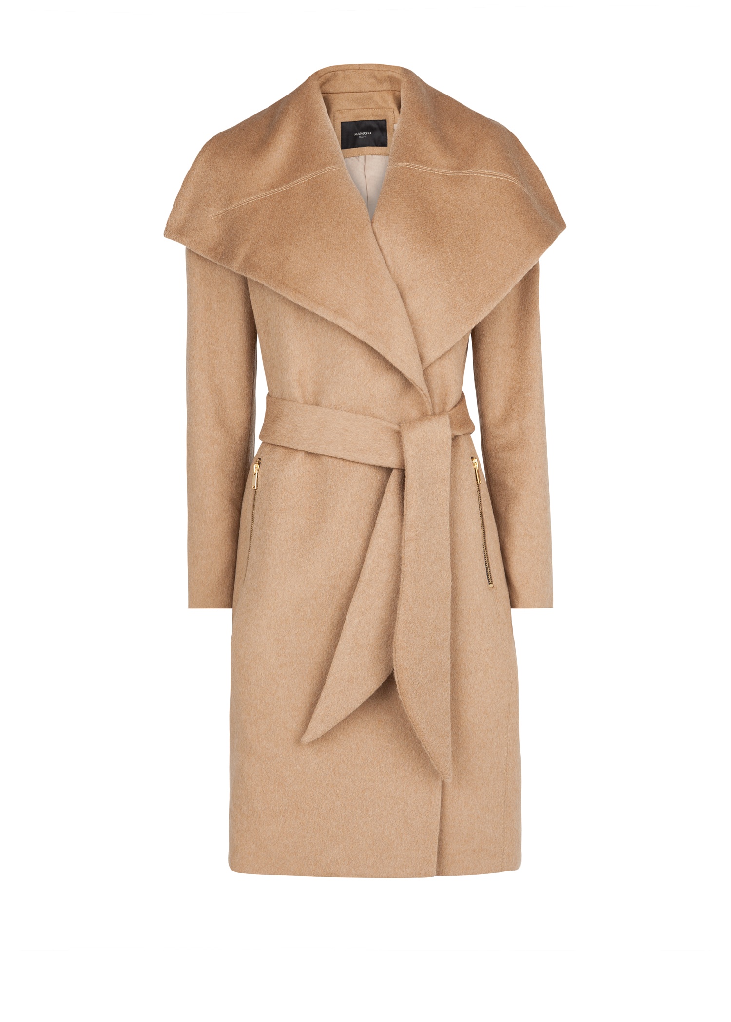 Mango Wide Lapel Woolblend Coat In Brown New Camel Lyst mango wide lapel woolblend coat in brown new camel lyst