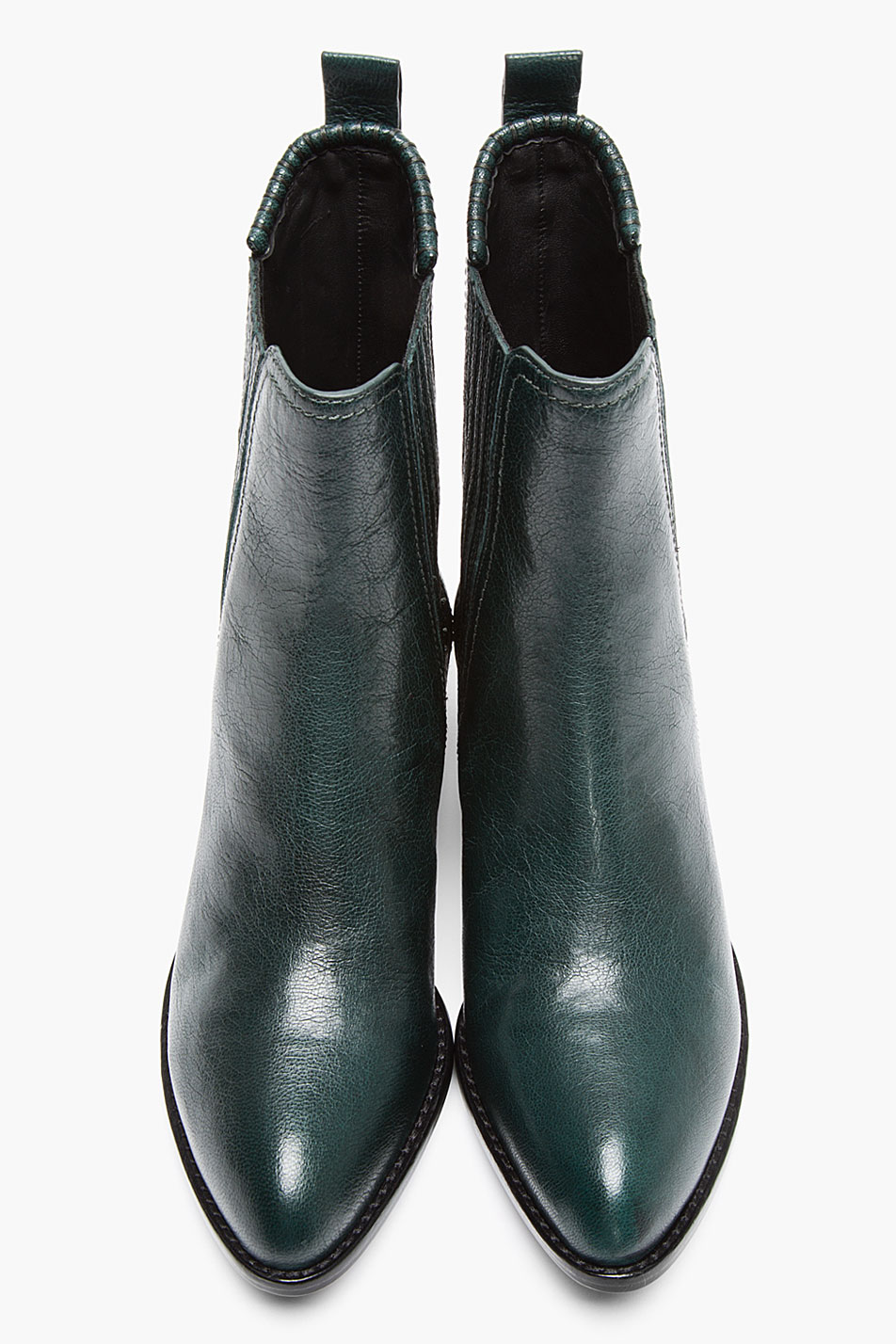 dark green chelsea boots
