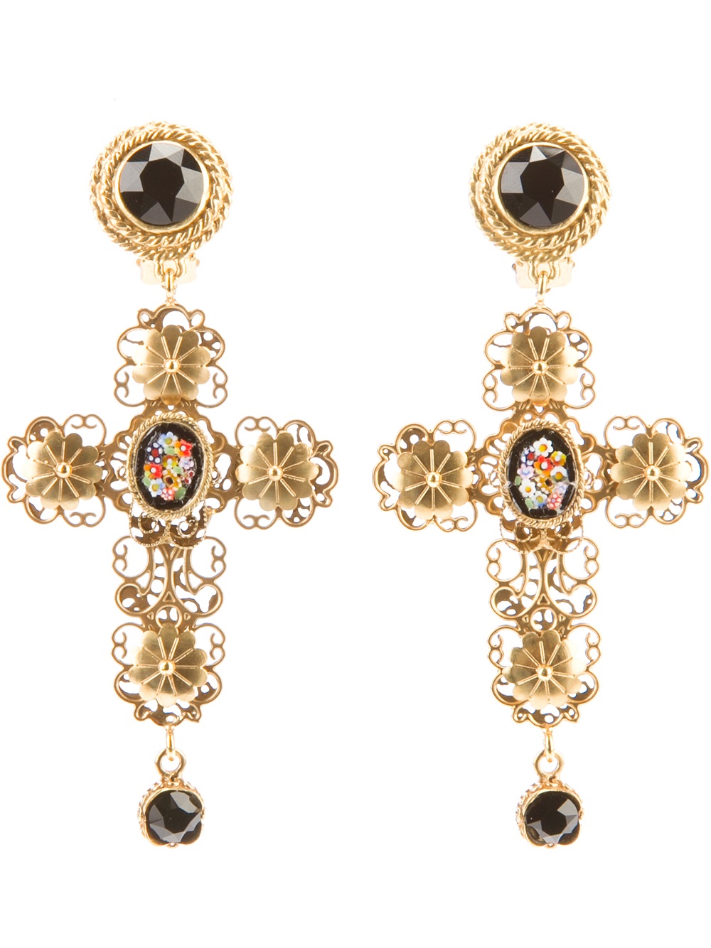 Dolce & Gabbana Cross Earrings in Metallic | Lyst