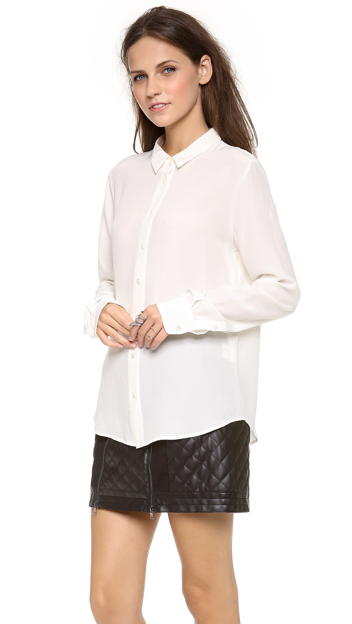 lyst equipment blouse in white lyst equipment blouse in white