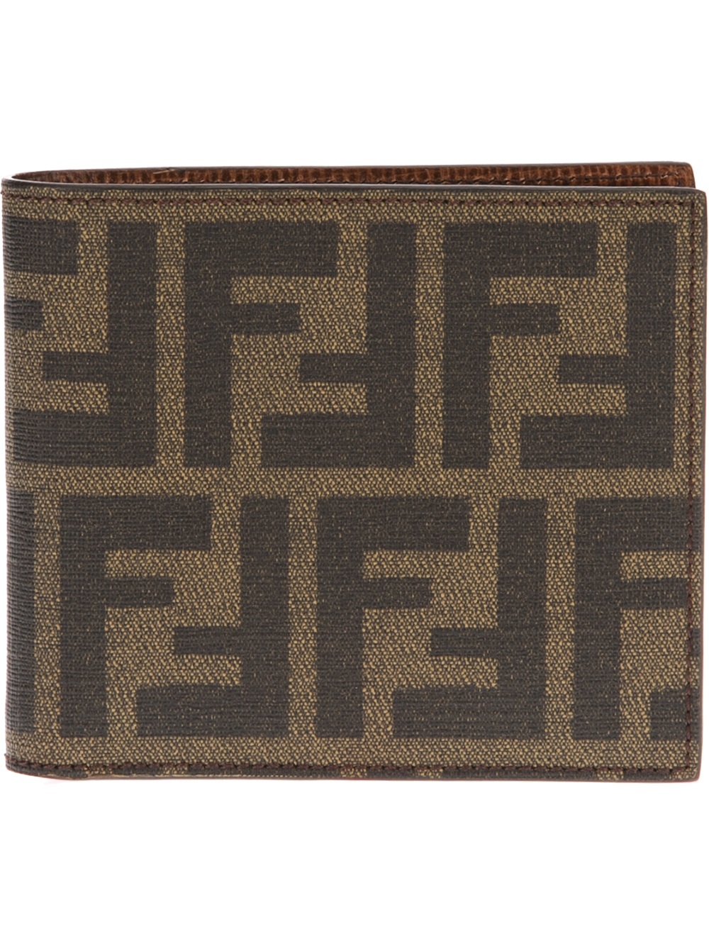 Fendi Monogram Print Bifold Wallet in Brown for Men | Lyst