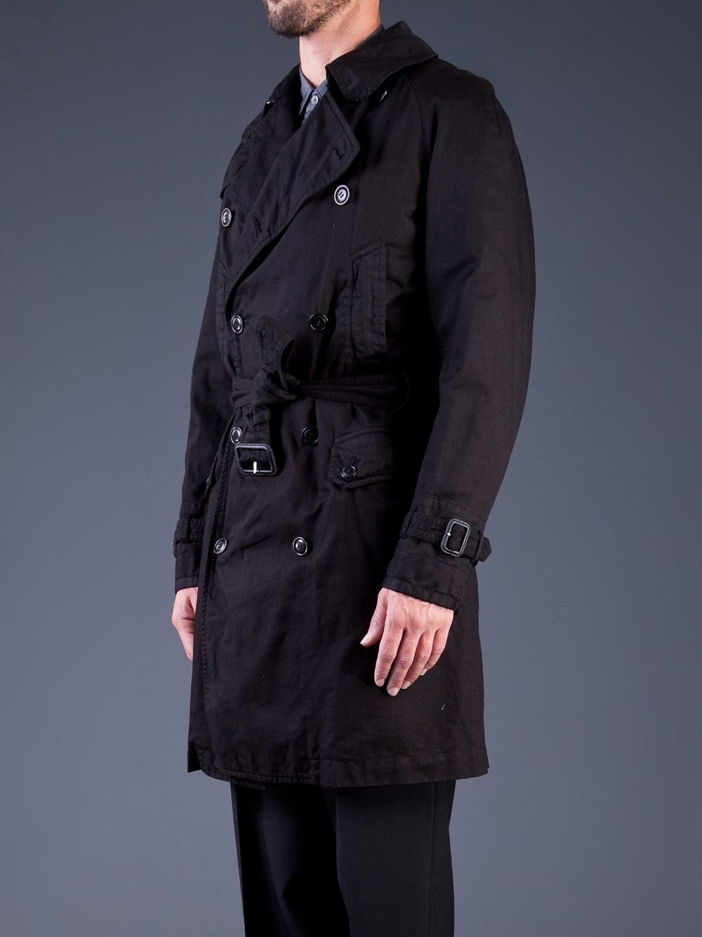 Junya Watanabe Double Breasted Trench Coat in Black for Men - Lyst
