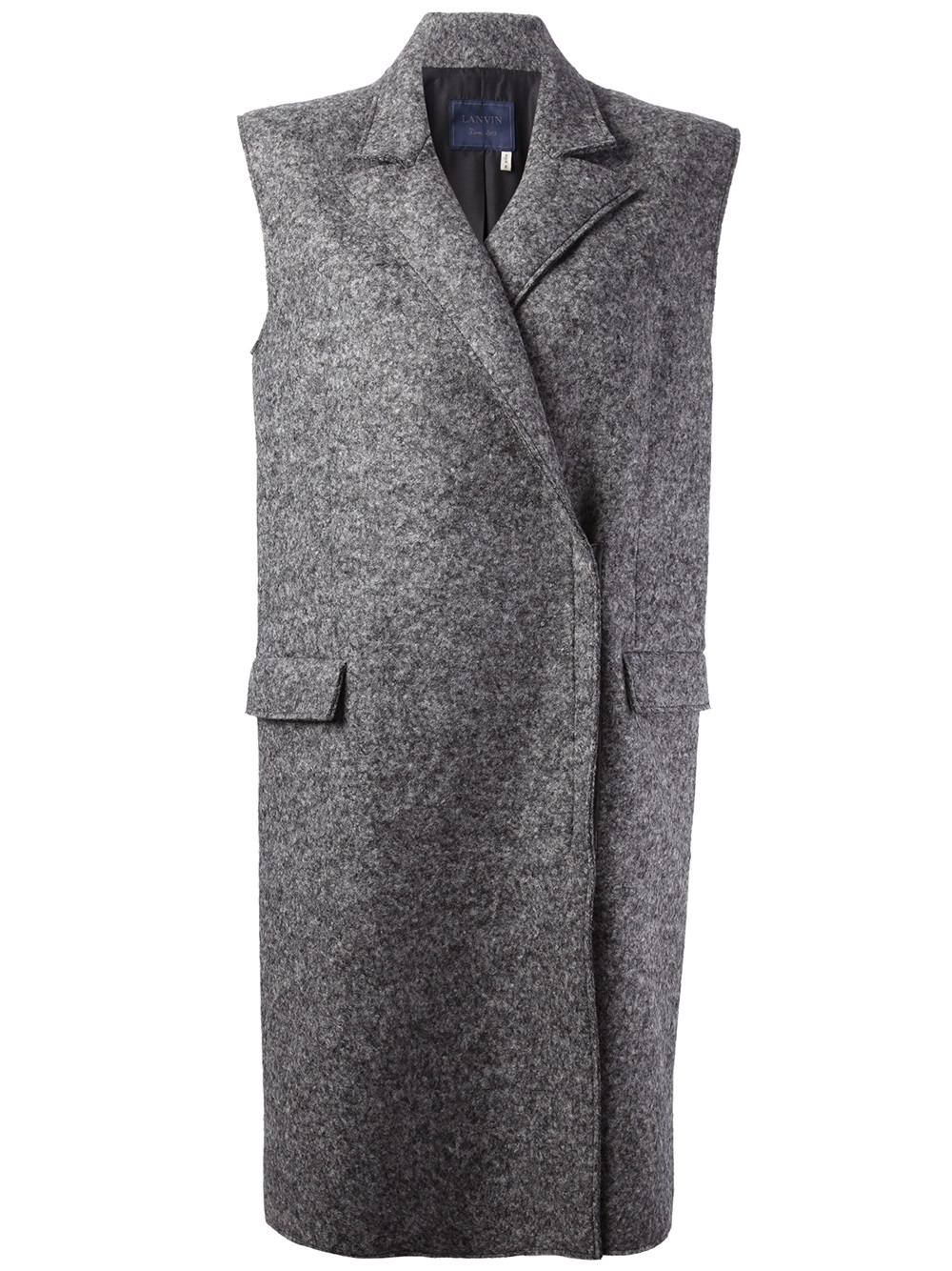 Lanvin Sleeveless Cardi-coat in Gray | Lyst