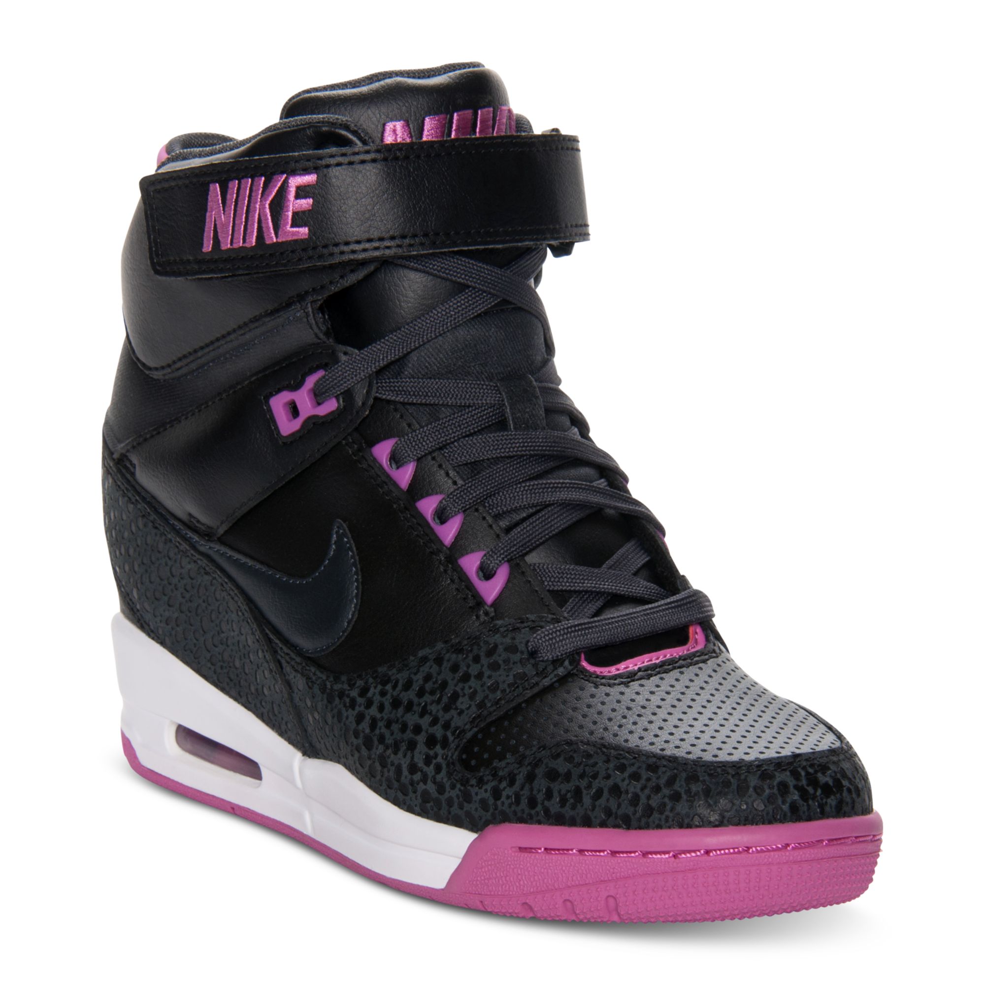 Eerder Manhattan meel Nike Air Revolution Sky Hi Casual Wedge Sneakers in Black | Lyst