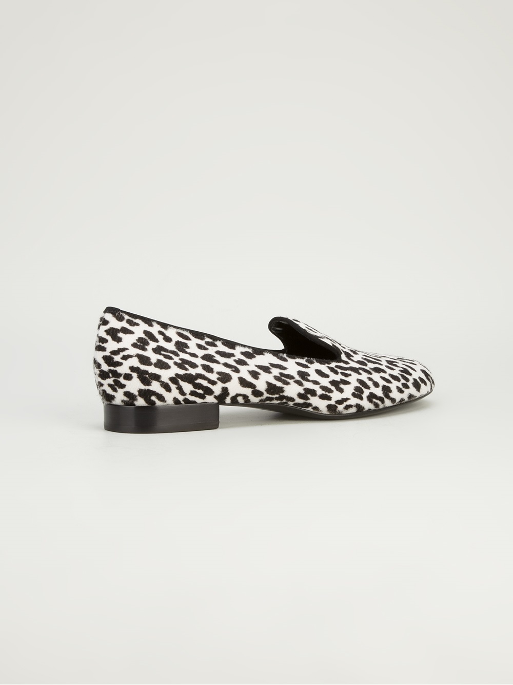 Saint Laurent Leopard Print Loafer in White - Lyst