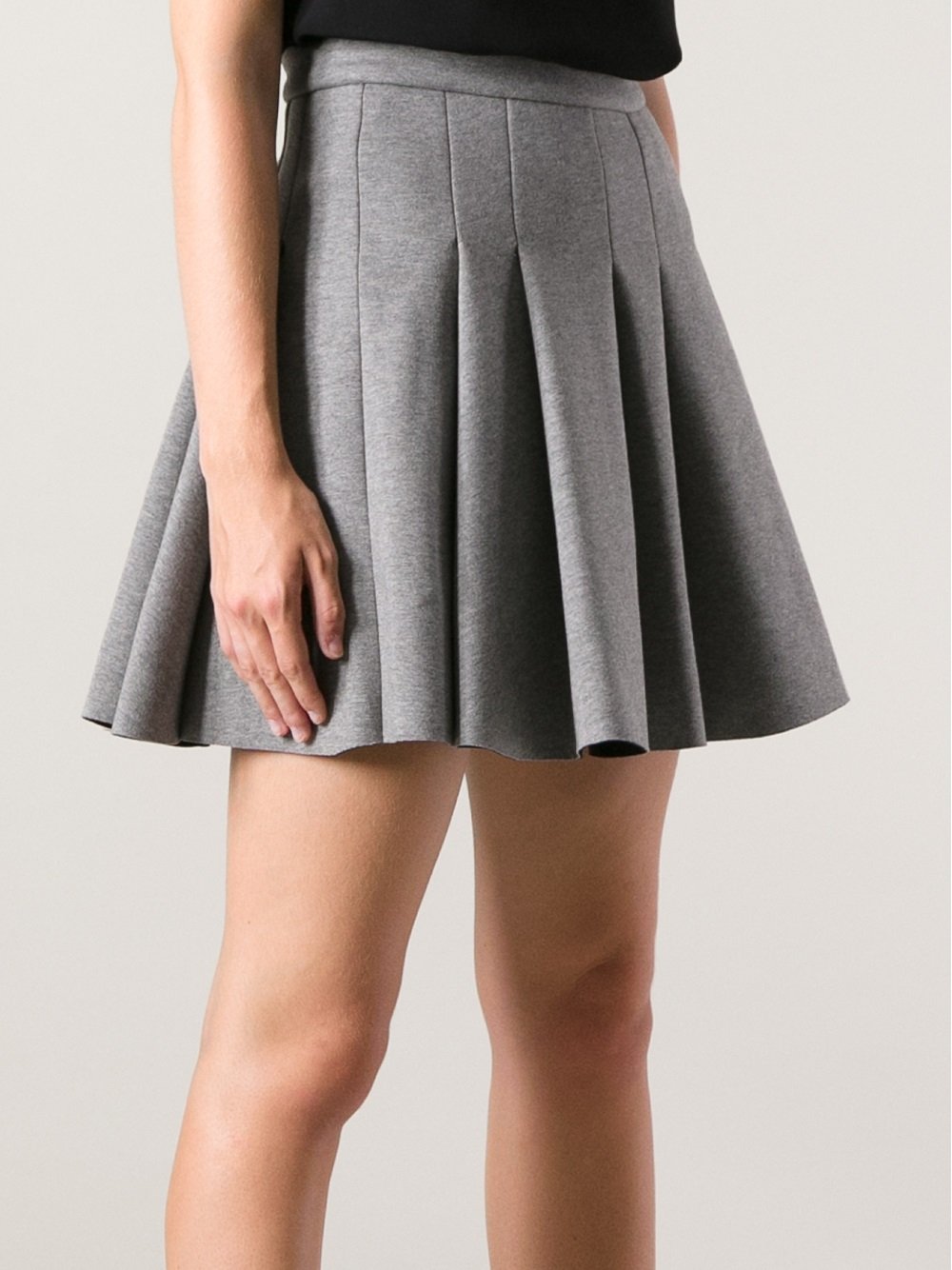 T By Alexander Wang Pleated Skirt in Grey (Gray) - Lyst
