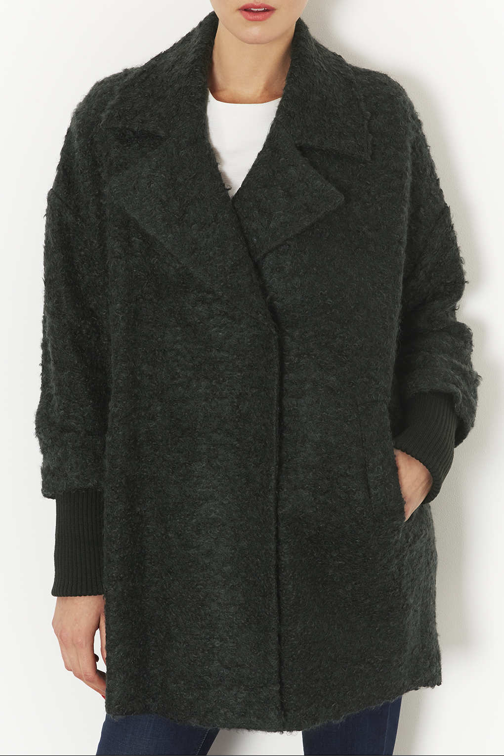 Lyst Mohair Boyfriend Coat in Green