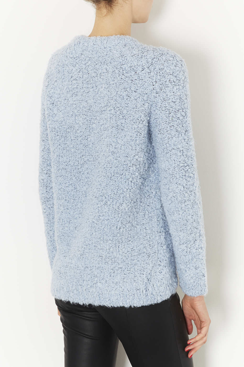 TOPSHOP Knitted Chunky Boucle Jumper in Pale Blue (Blue) - Lyst
