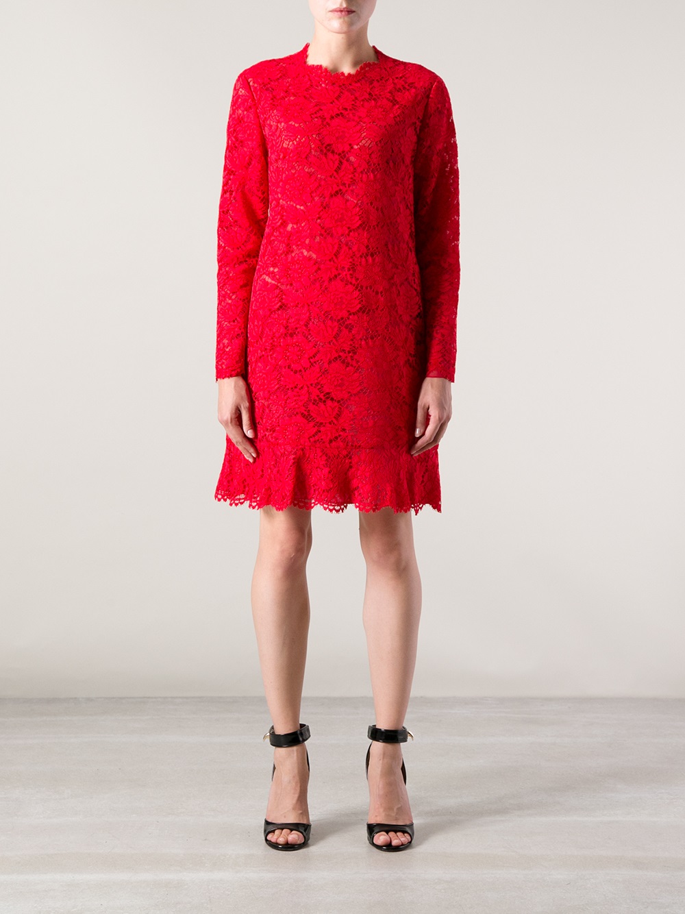 Valentino Lace Dress in Red Lyst
