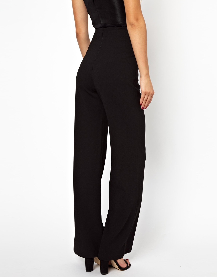 ASOS Aq Aq Laurent Pant with High Waist and Wide Leg in Black - Lyst
