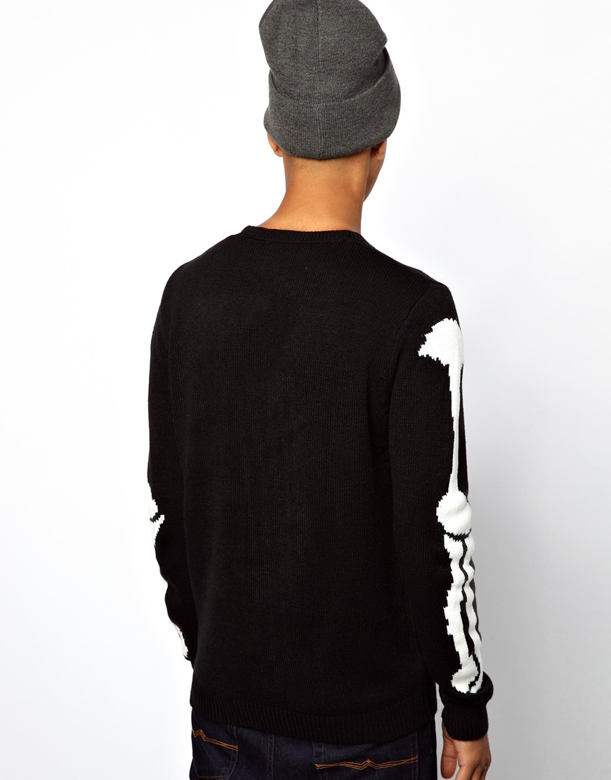 ASOS Skeleton Sweater in Black for Men | Lyst