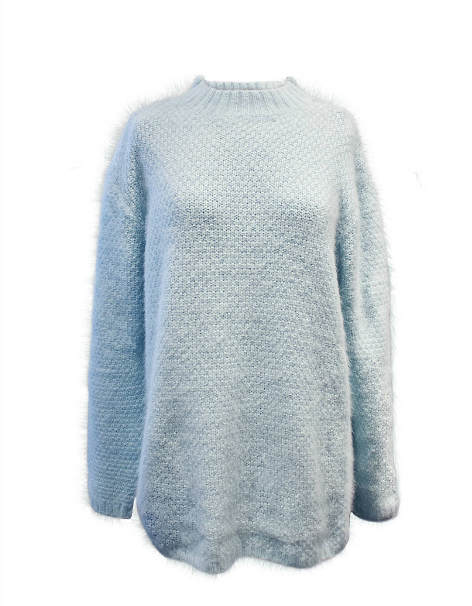Cynthia Rowley Mock Turtleneck Textured Sweater in Blue (mint) | Lyst