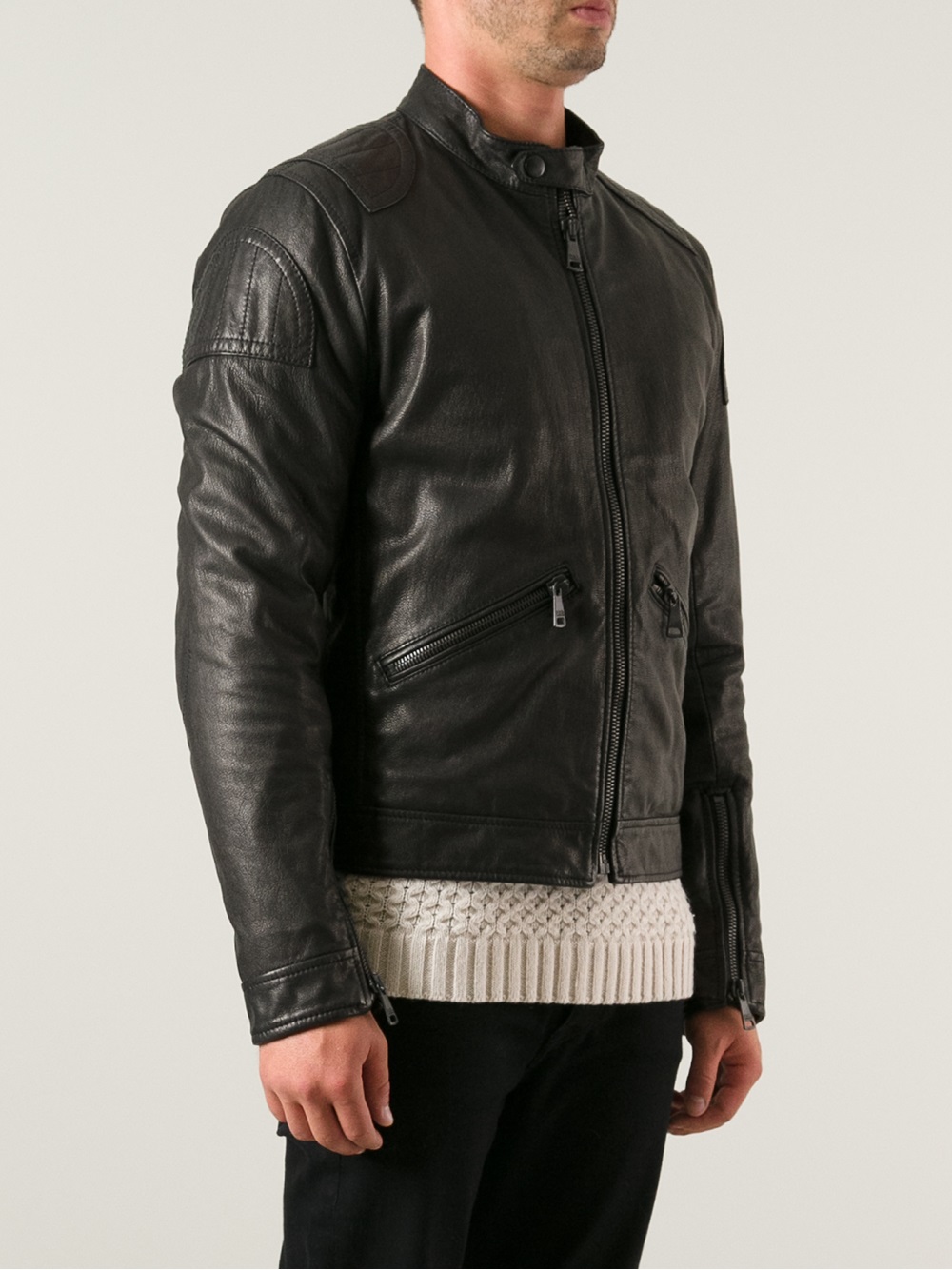 leather jacket dolce gabbana