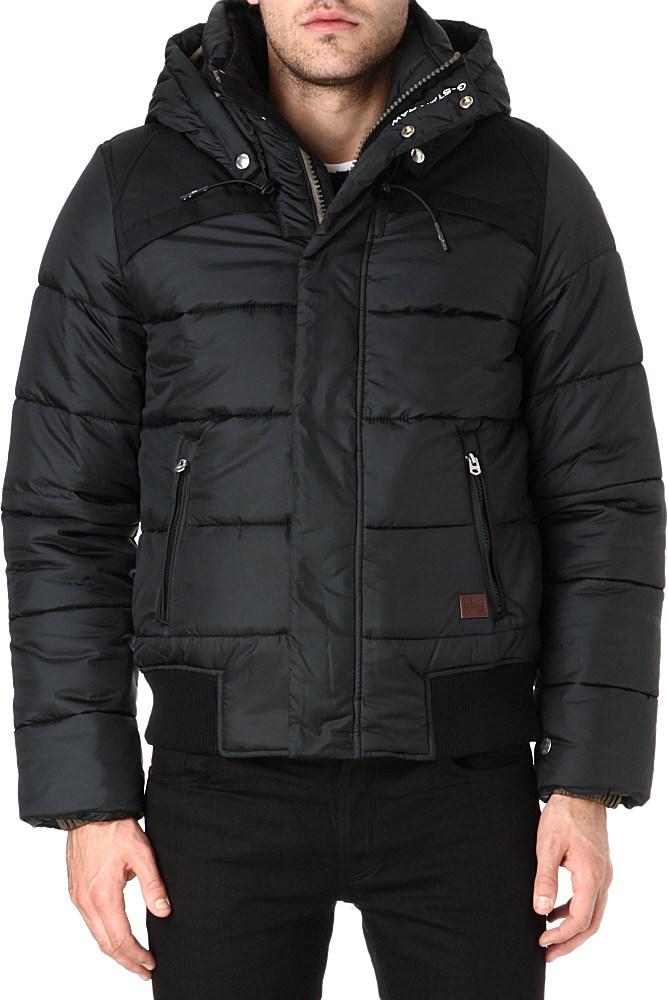 G-star raw Whistler Hooded Bomber Jacket in Black for Men | Lyst