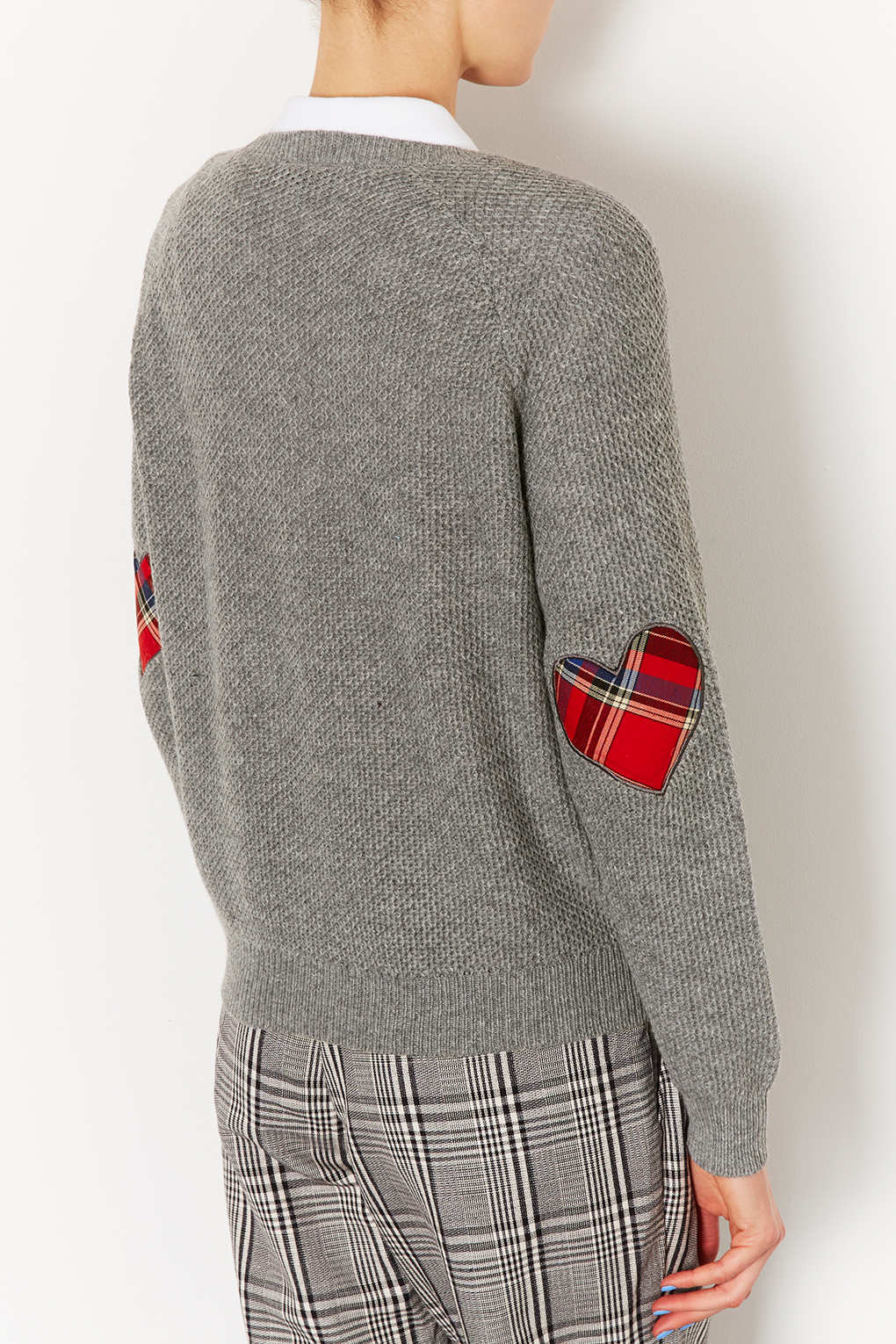 Lyst Knitted Elbow Patch Jumper in Gray