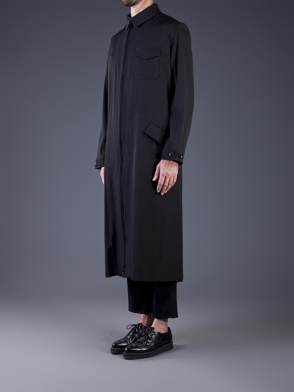 最大65%OFFクーポン T W Gabardine Rib Collar Long Shirt 新品