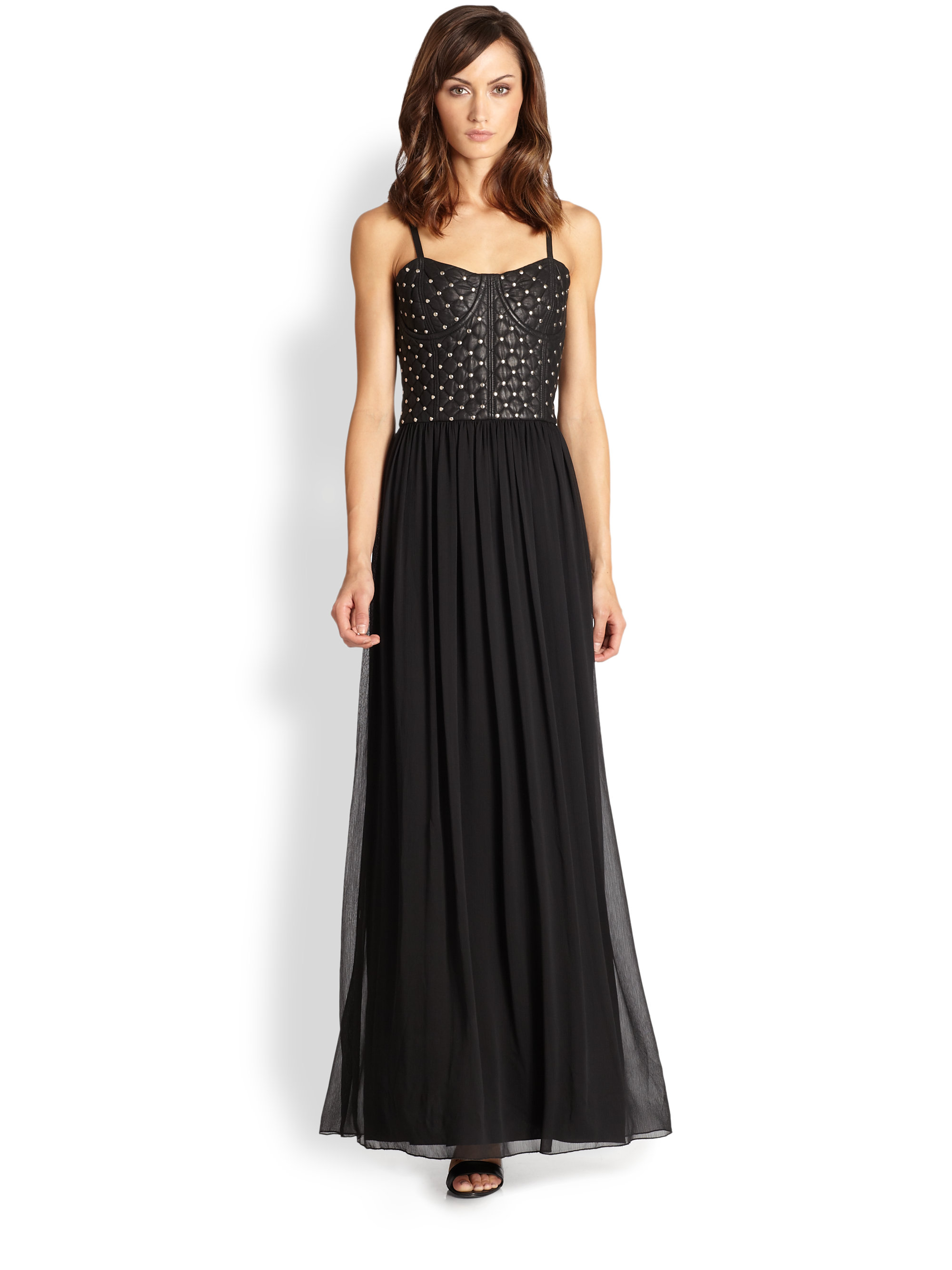 alice and olivia long black dress