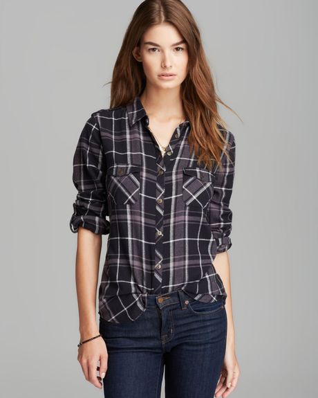 C&c California Shirt Heritage Brushed Flannel in Black | Lyst