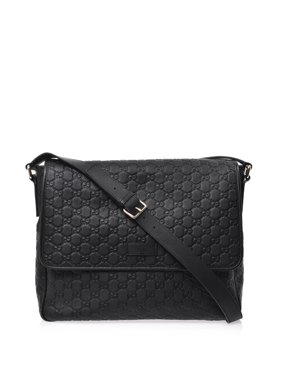 Gucci Embossed Leather Fabric Black