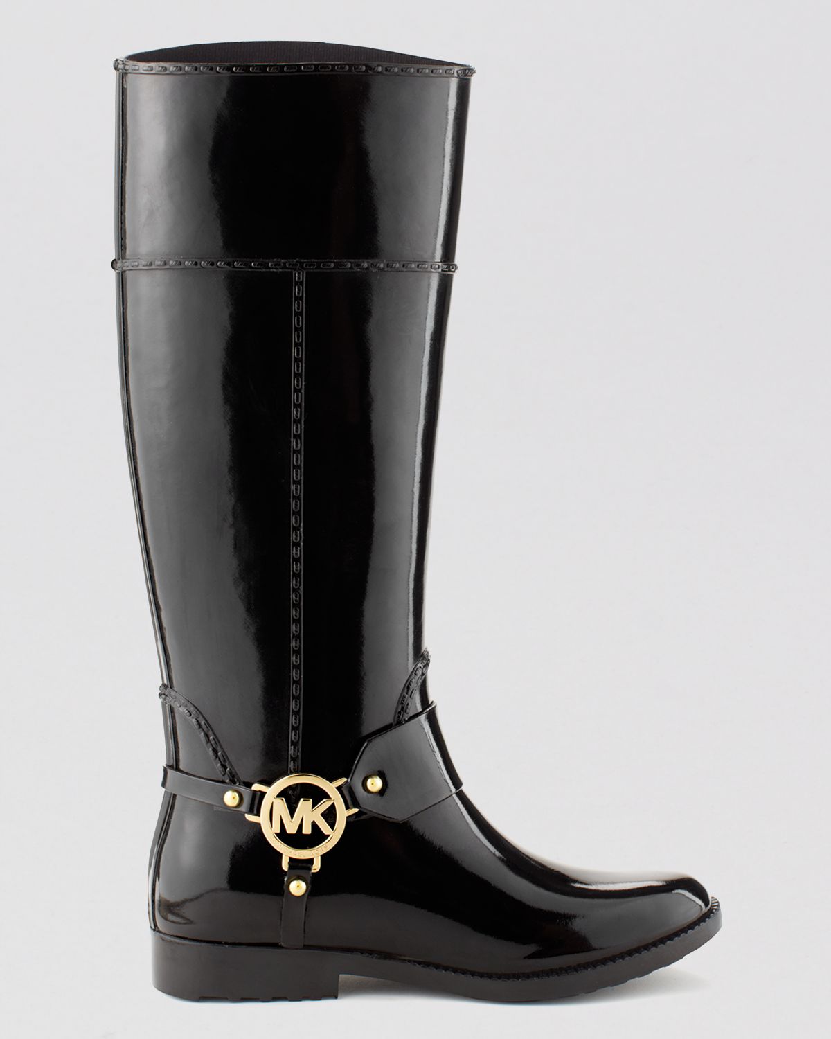 MICHAEL Michael Kors Tall Harness Rain Boots - Fulton in Black | Lyst