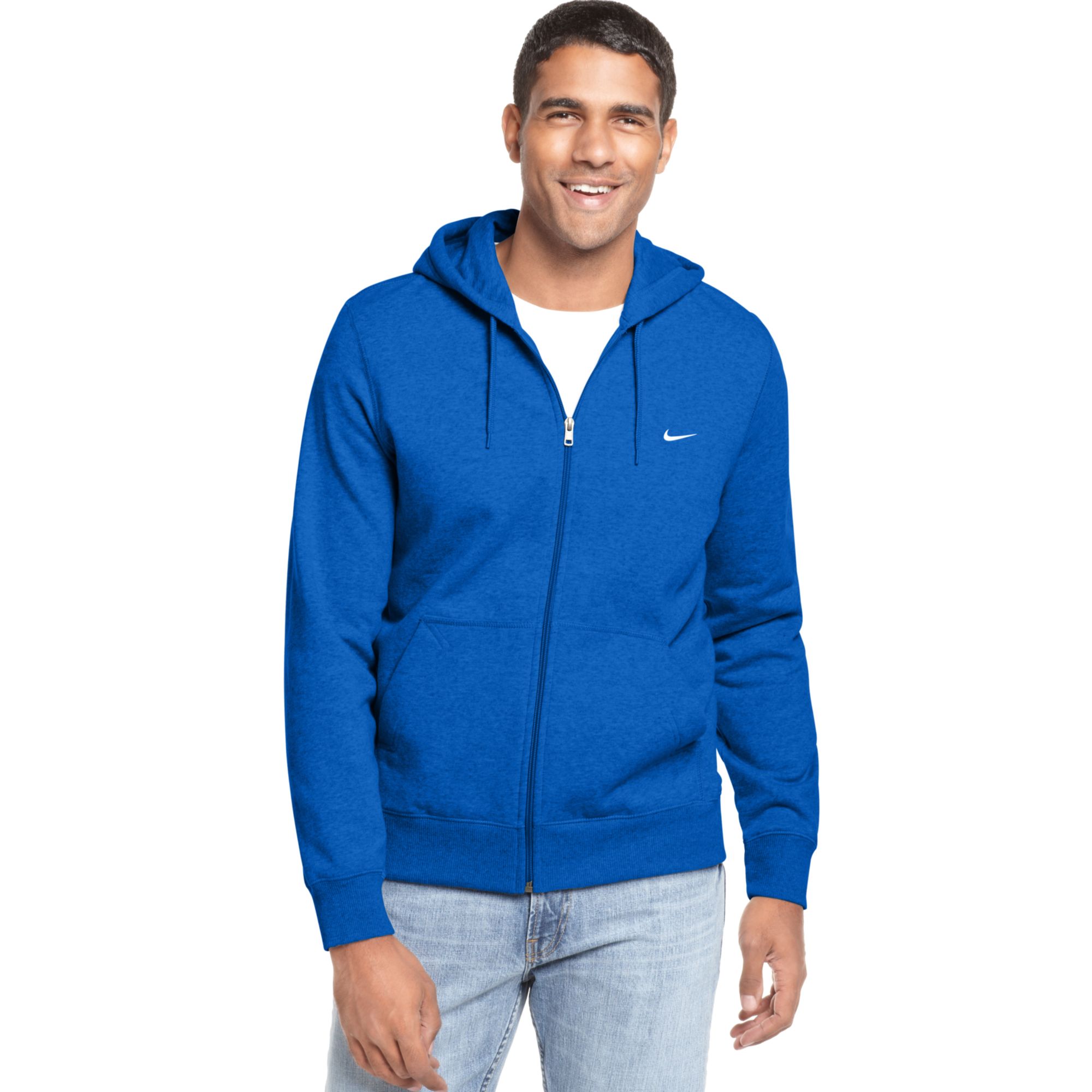 Nike Classic Fleece Full Hoodie in Blue for Men | Lyst