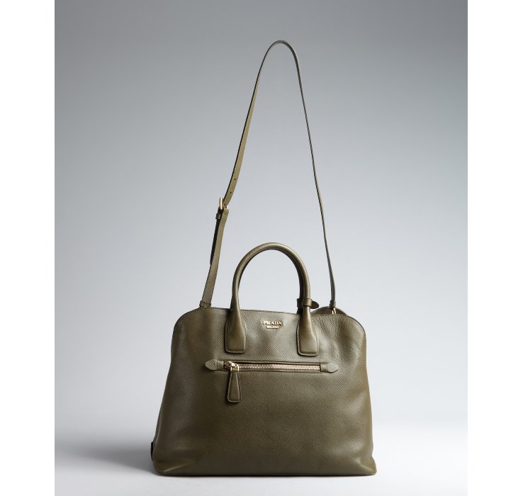 Prada Grey Saffiano Leather Zip Top Handle Bag in Brown (grey) | Lyst  