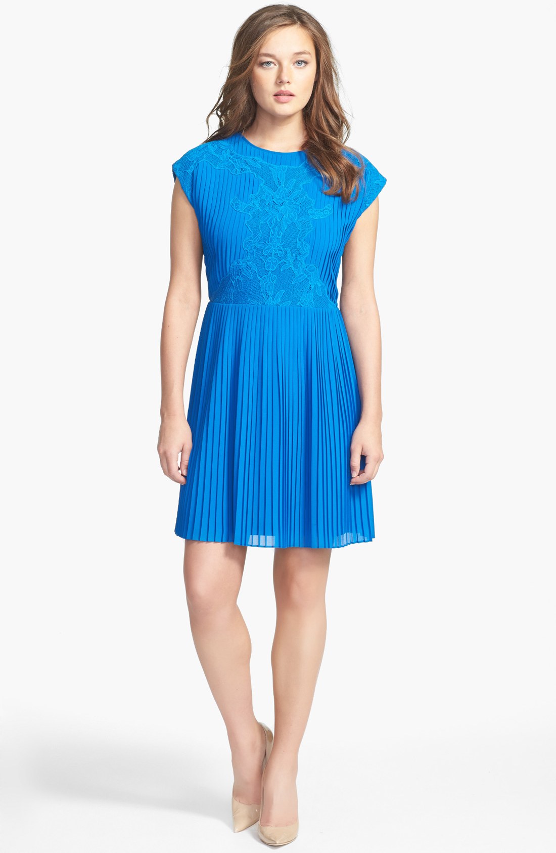 ted baker blue pleated dress