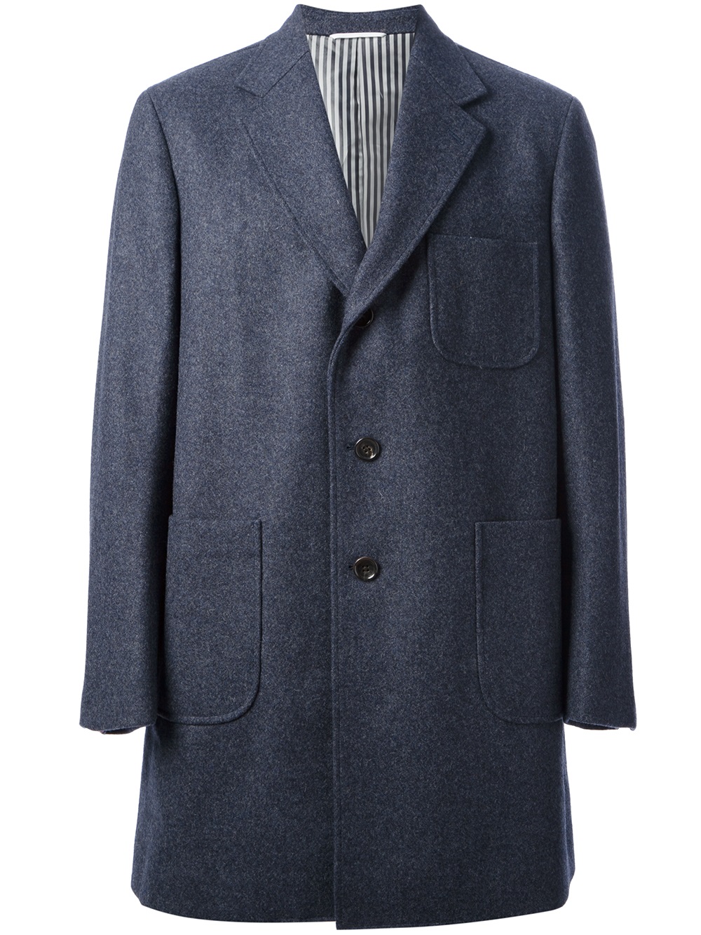 Thom Browne Patch Pocket Sack Over Coat in Blue for Men - Lyst
