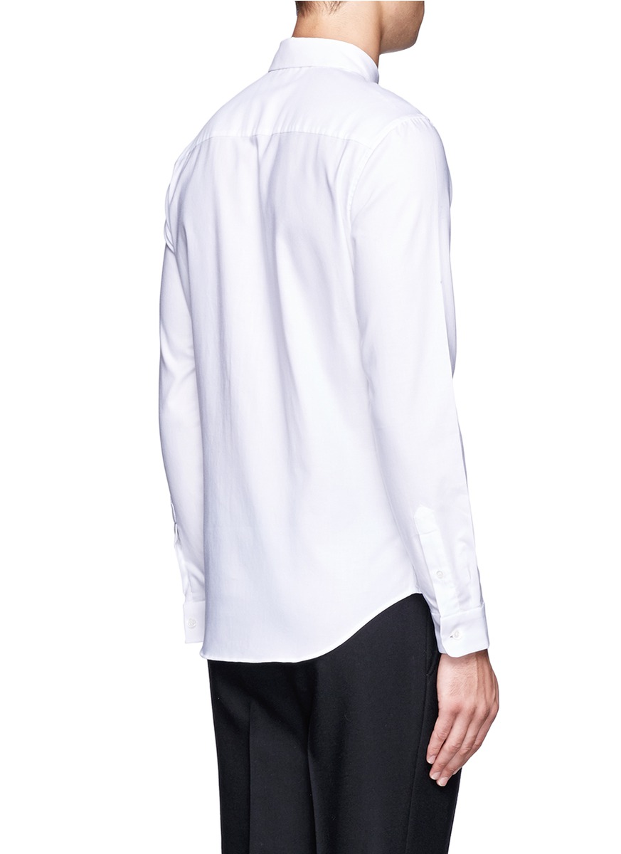 Lyst Carven Round Collar Cotton Shirt in White for Men