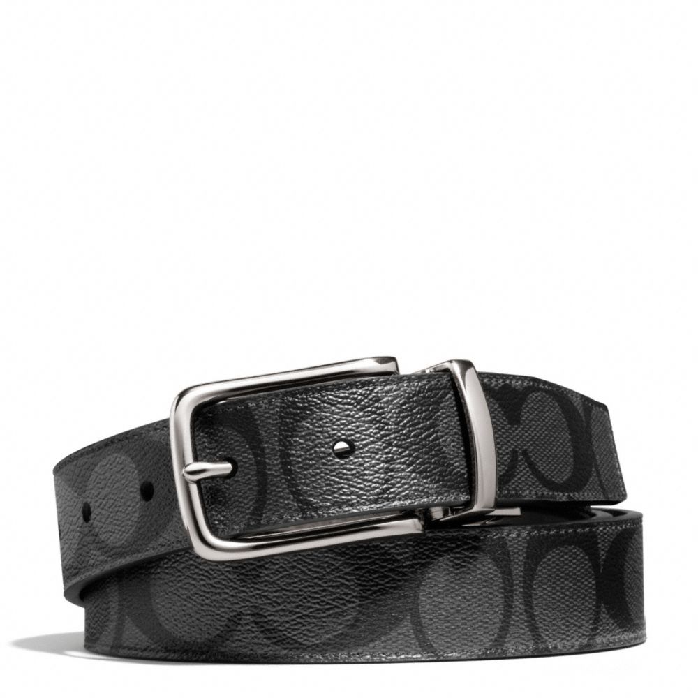 COACH Dress Weston Signature C Belt in Black/Charcoal (Black) for Men - Lyst