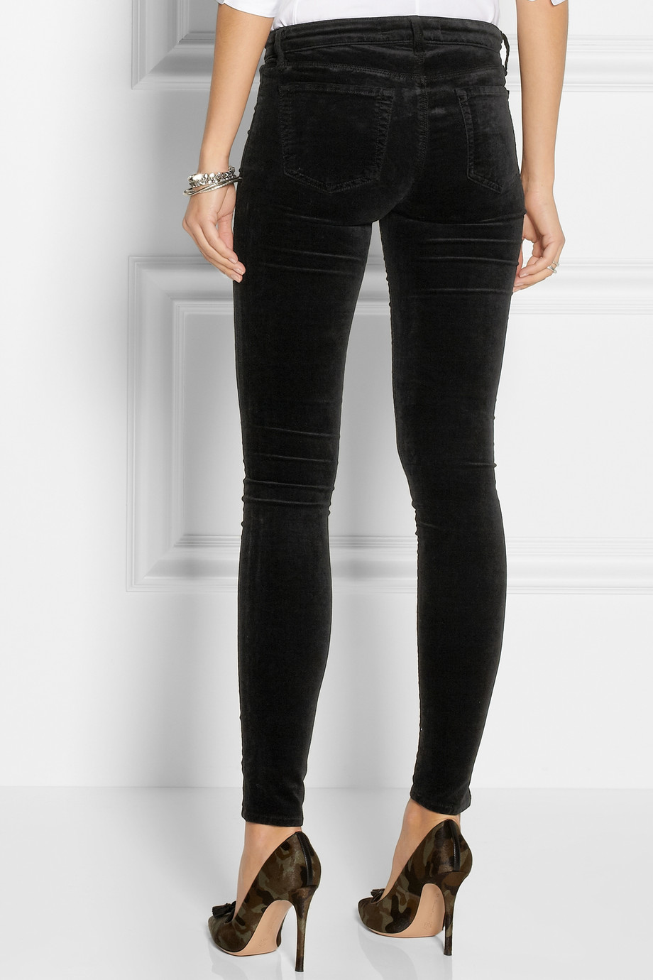 J Brand 815 Midrise Velvet Skinny Jeans in Black Lyst