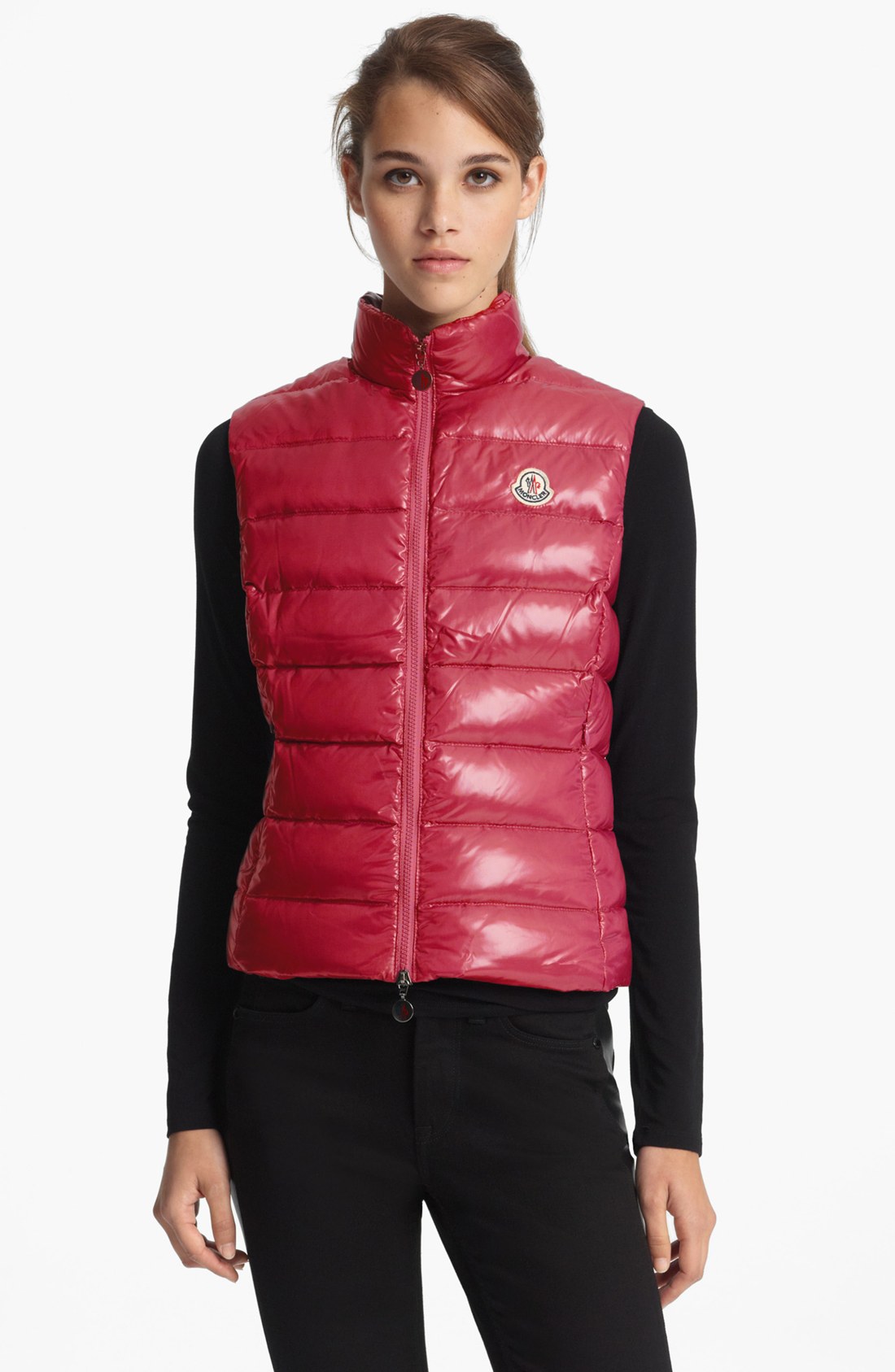 Moncler Ghany Down Vest in Red (Punch) | Lyst