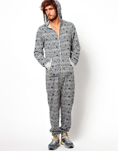 Asos Onesie with Fairisle Print in Gray for Men (Grey) | Lyst