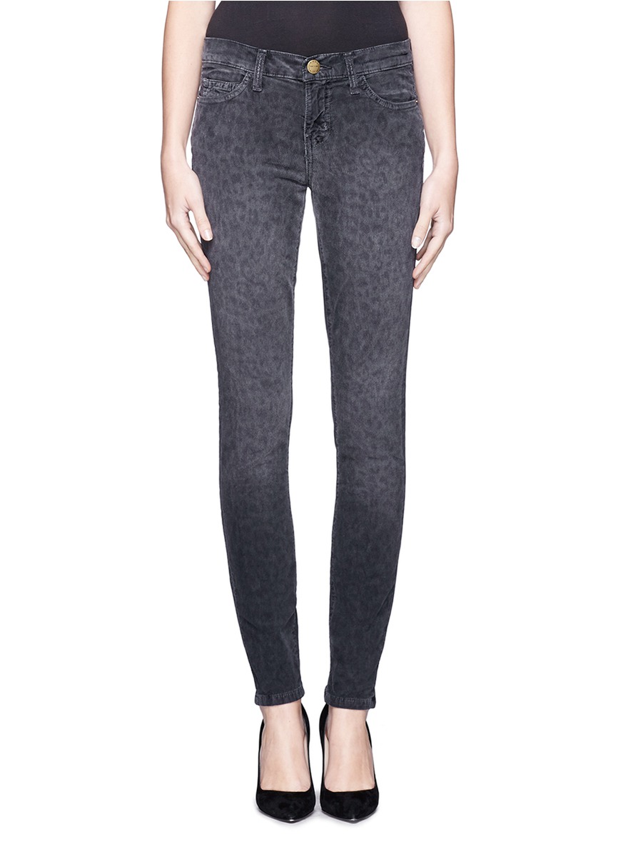 current elliott stiletto leopard jeans