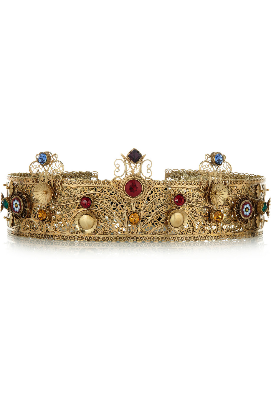 Dolce & Gabbana Goldplated Swarovski Crystal Crown in Metallic Lyst