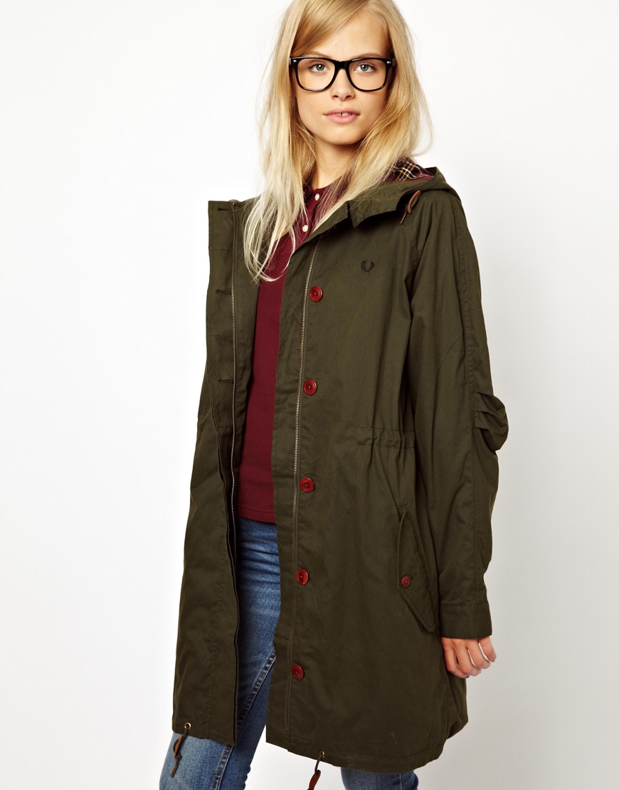 Fred Perry Classic Parka in Green - Lyst