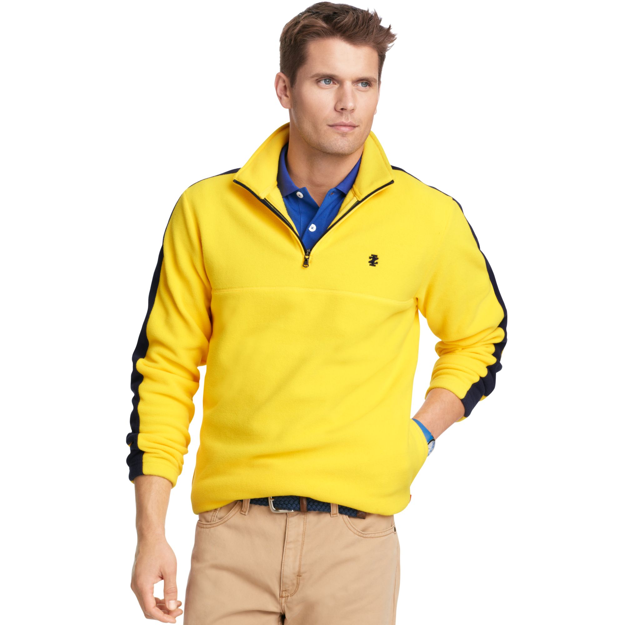yellow half zip sweater