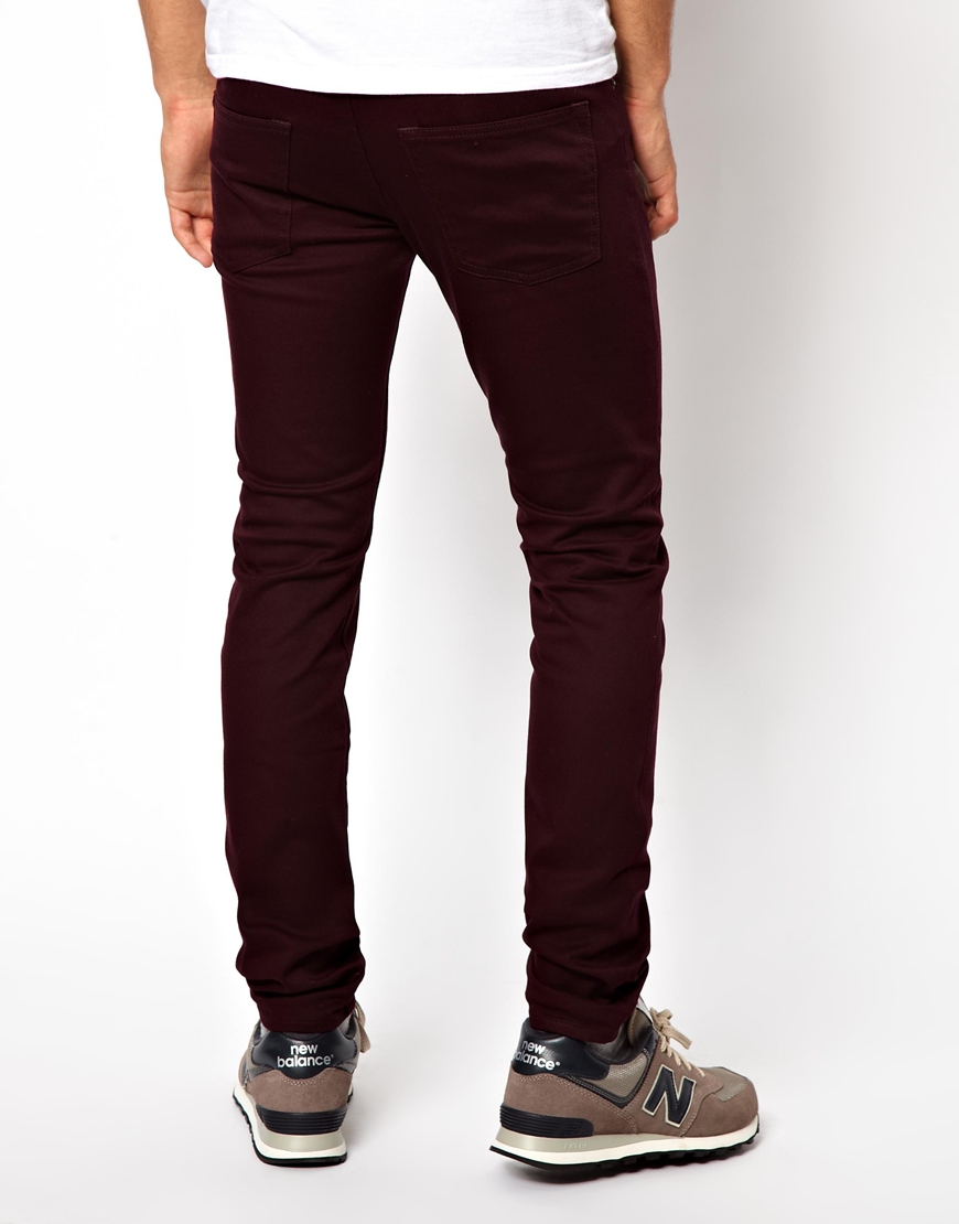maroon jeans mens