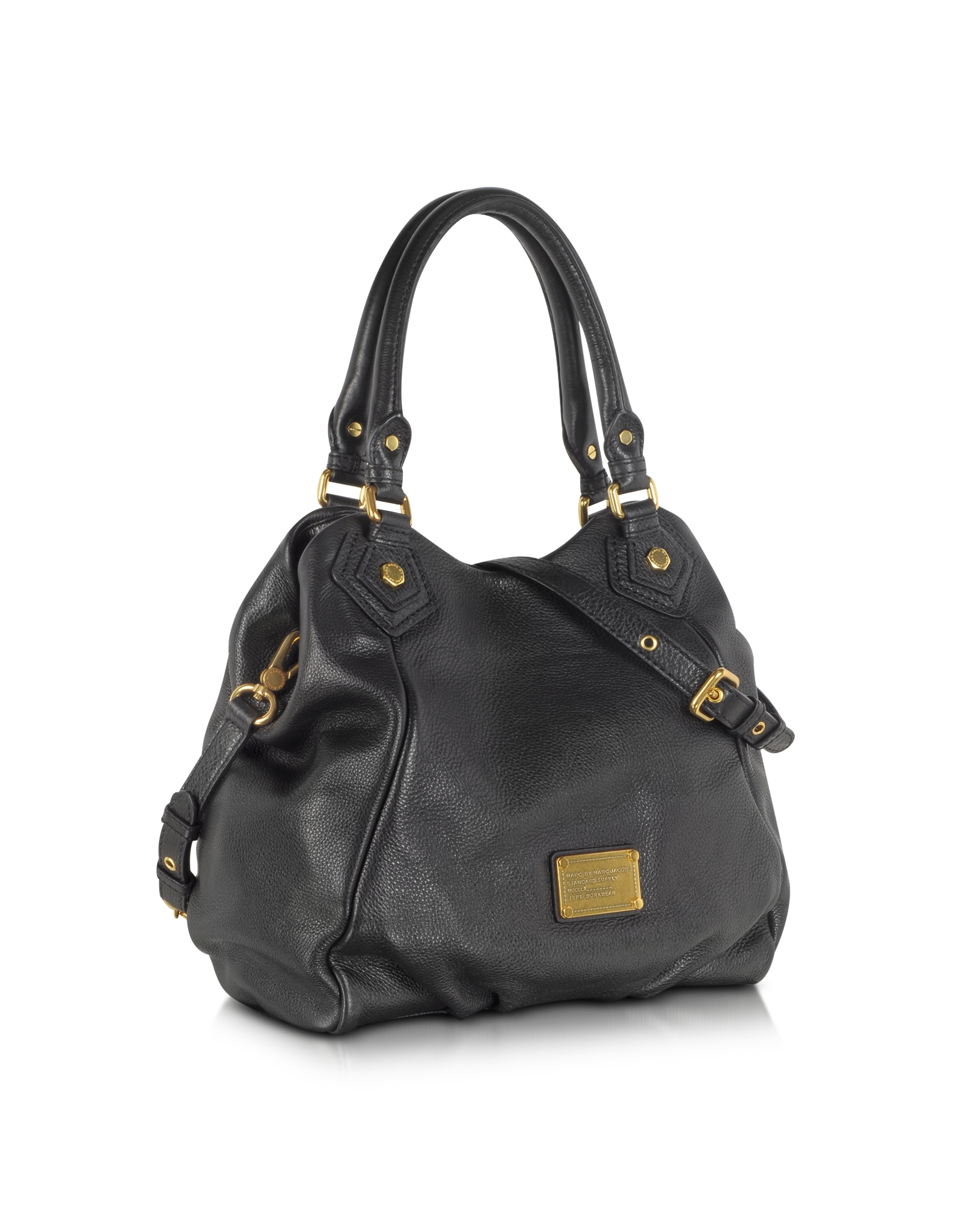 marc jacobs black leather shoulder bag