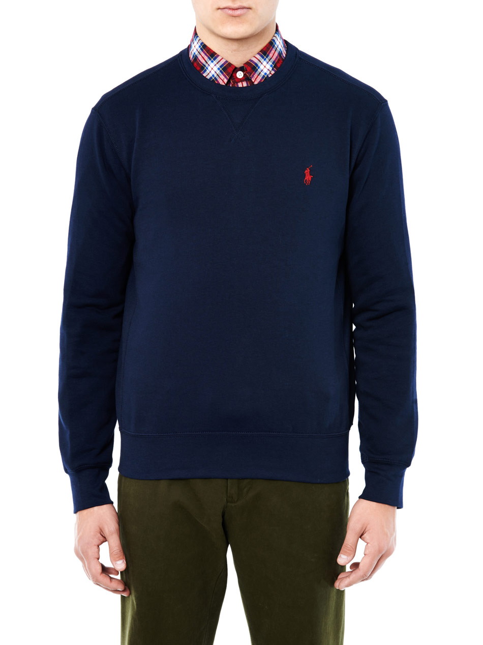 Polo Ralph Lauren Crewneck Sweatshirt in Navy (Blue) for Men - Lyst