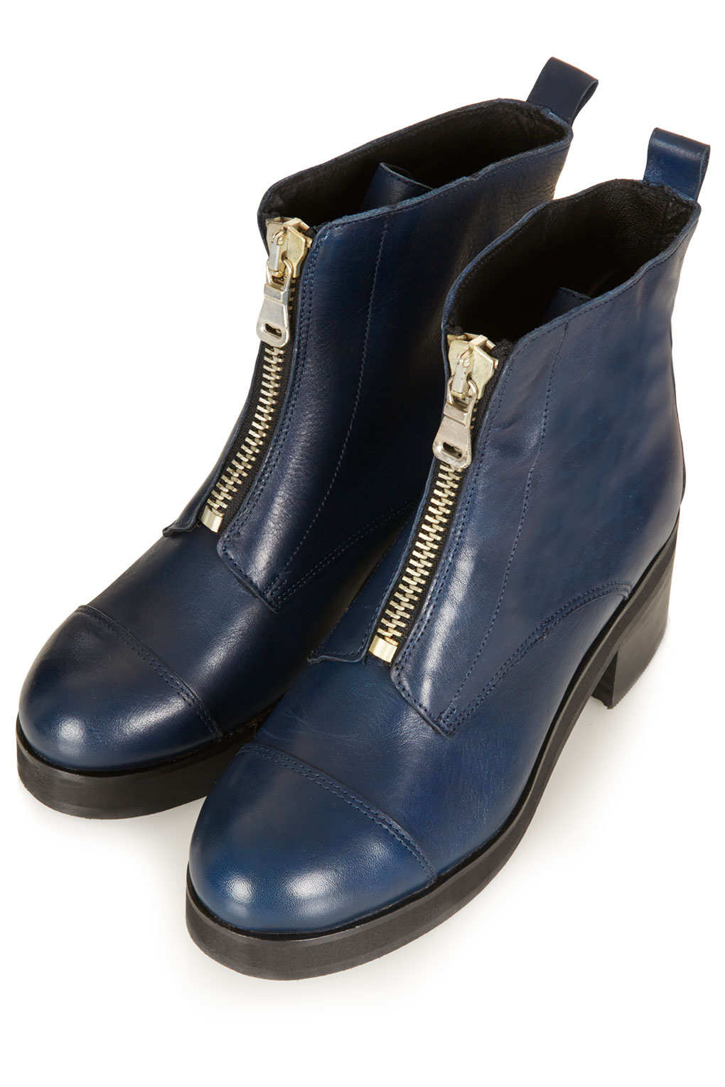 Arturo Zip Front Boots in Navy Blue (Blue) Lyst