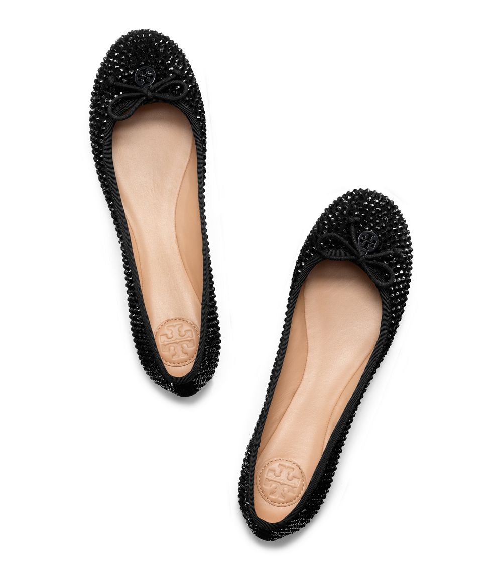 tory burch crystal strap ballet flat